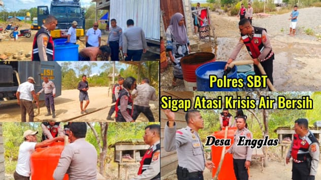 Polres SBT Sigap Bantu Warga Terdampak Kemarau 