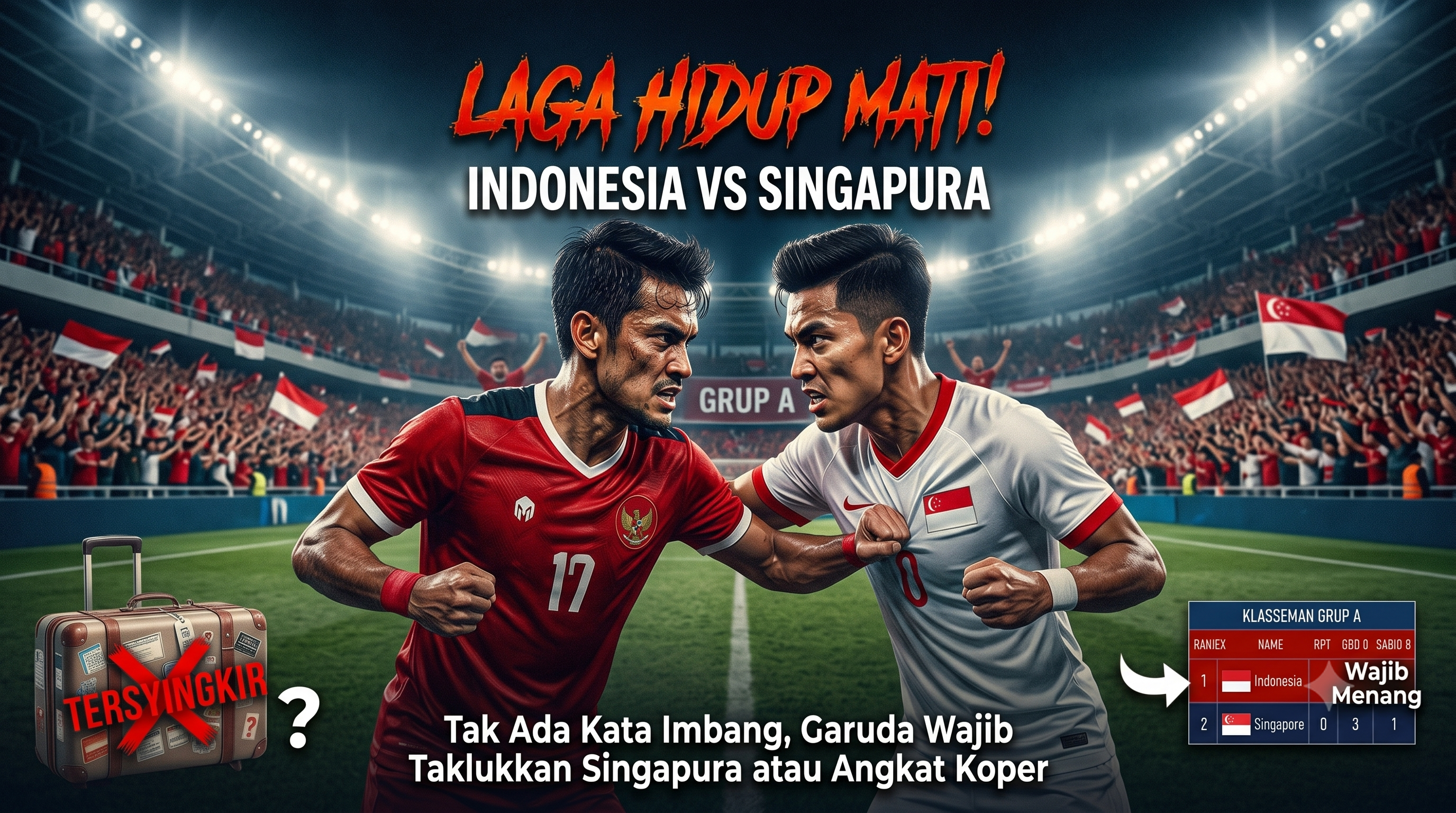 Laga Hidup Mati! Tak Ada Kata Imbang, Garuda Wajib Taklukkan Singapura atau Angkat Koper