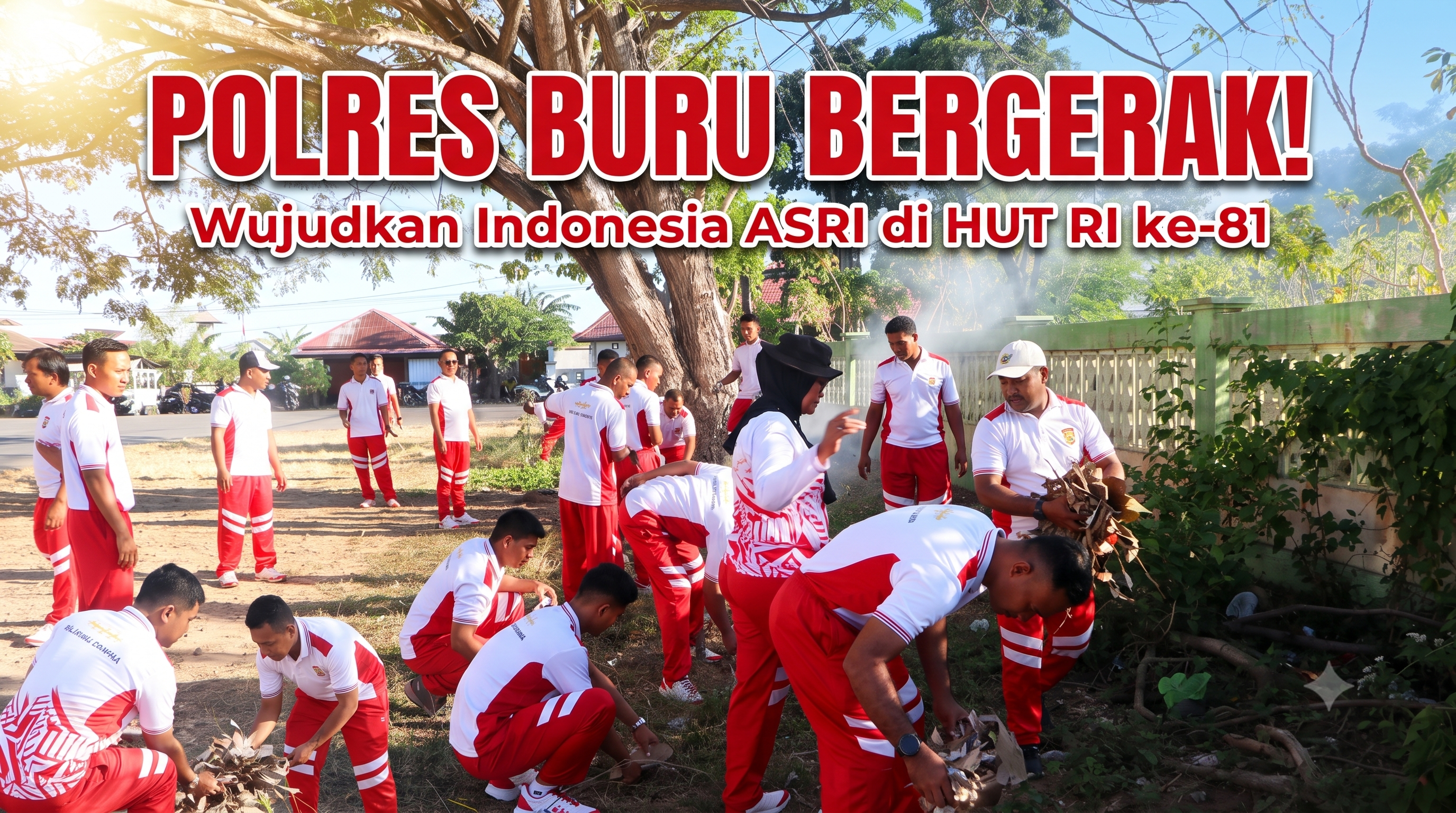 Polres Buru Bergerak! Wujudkan Indonesia ASRI di HUT RI ke-81