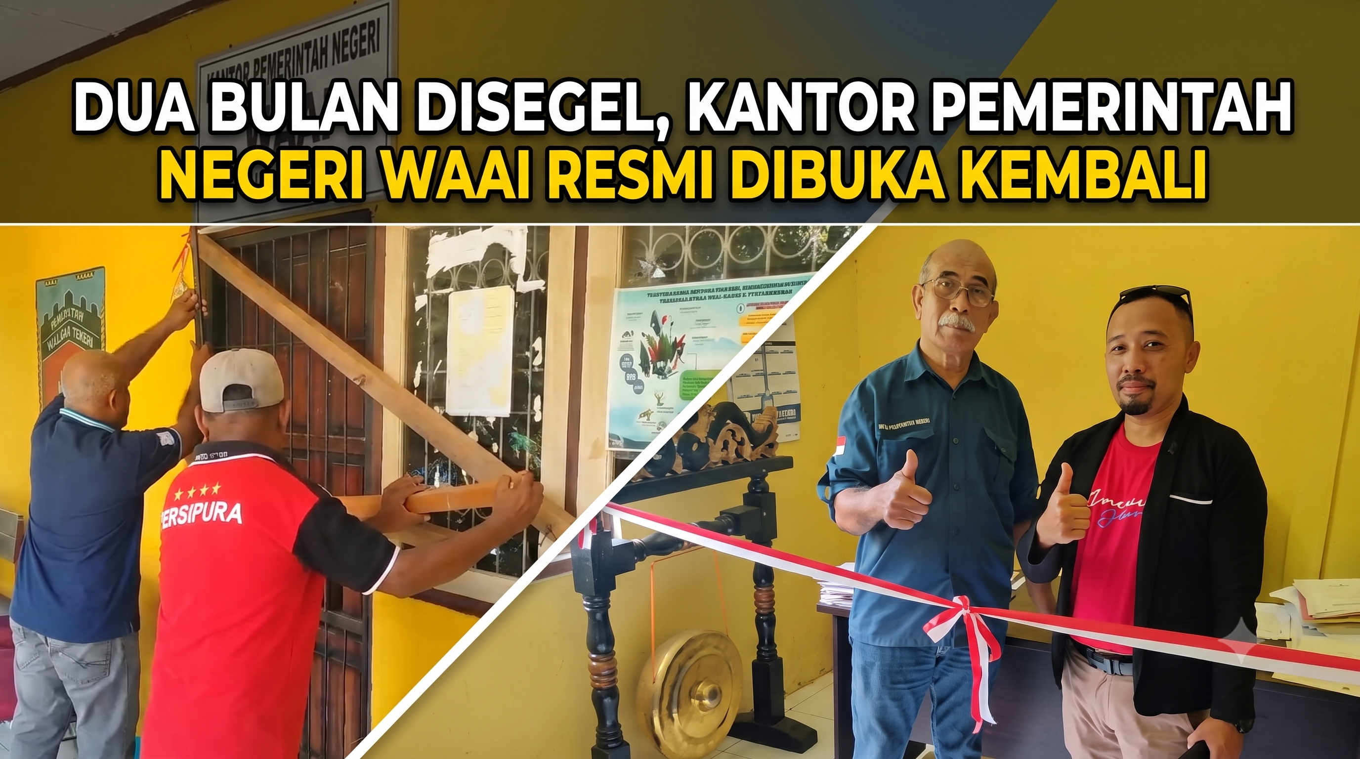 Dua Bulan Disegel, Kantor Pemerintah Negeri Waai Resmi Dibuka Kembali