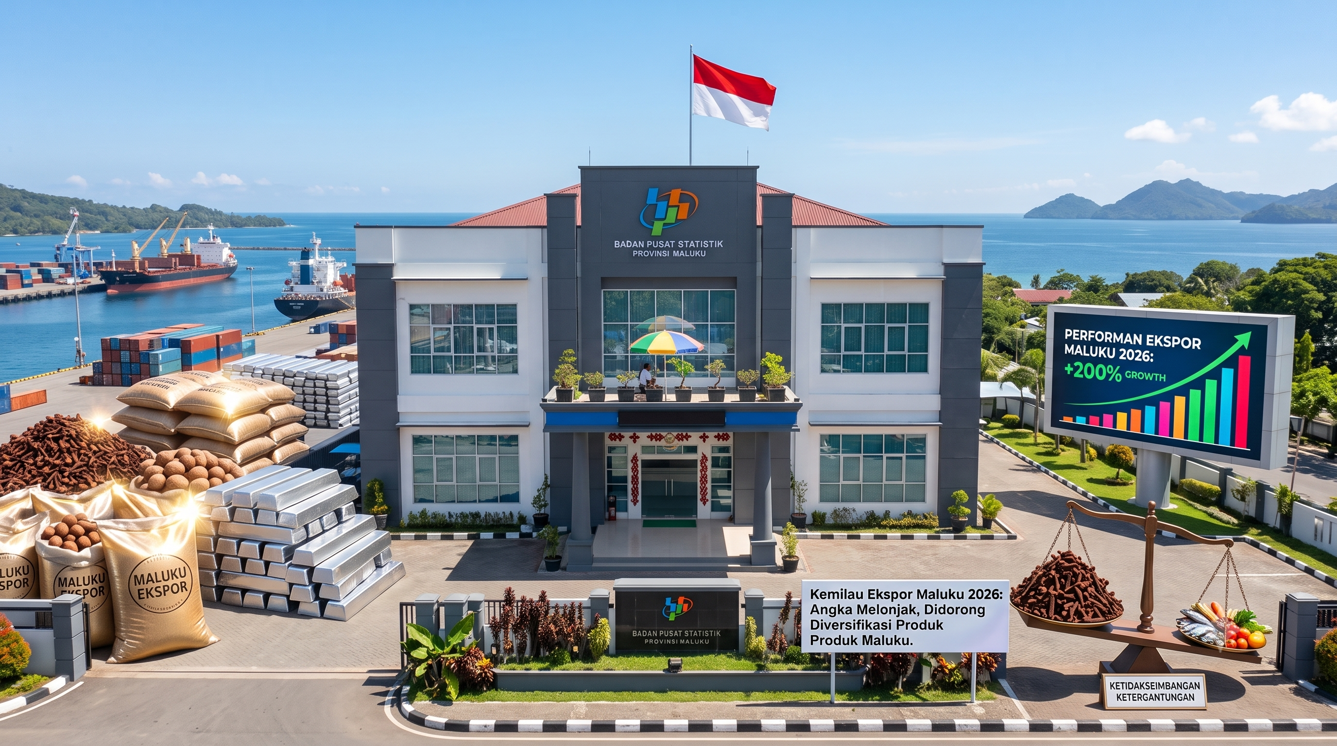 Kemilau Ekspor Maluku 2026: Angka Melonjak, Namun Menyimpan Alarm Ketergantungan