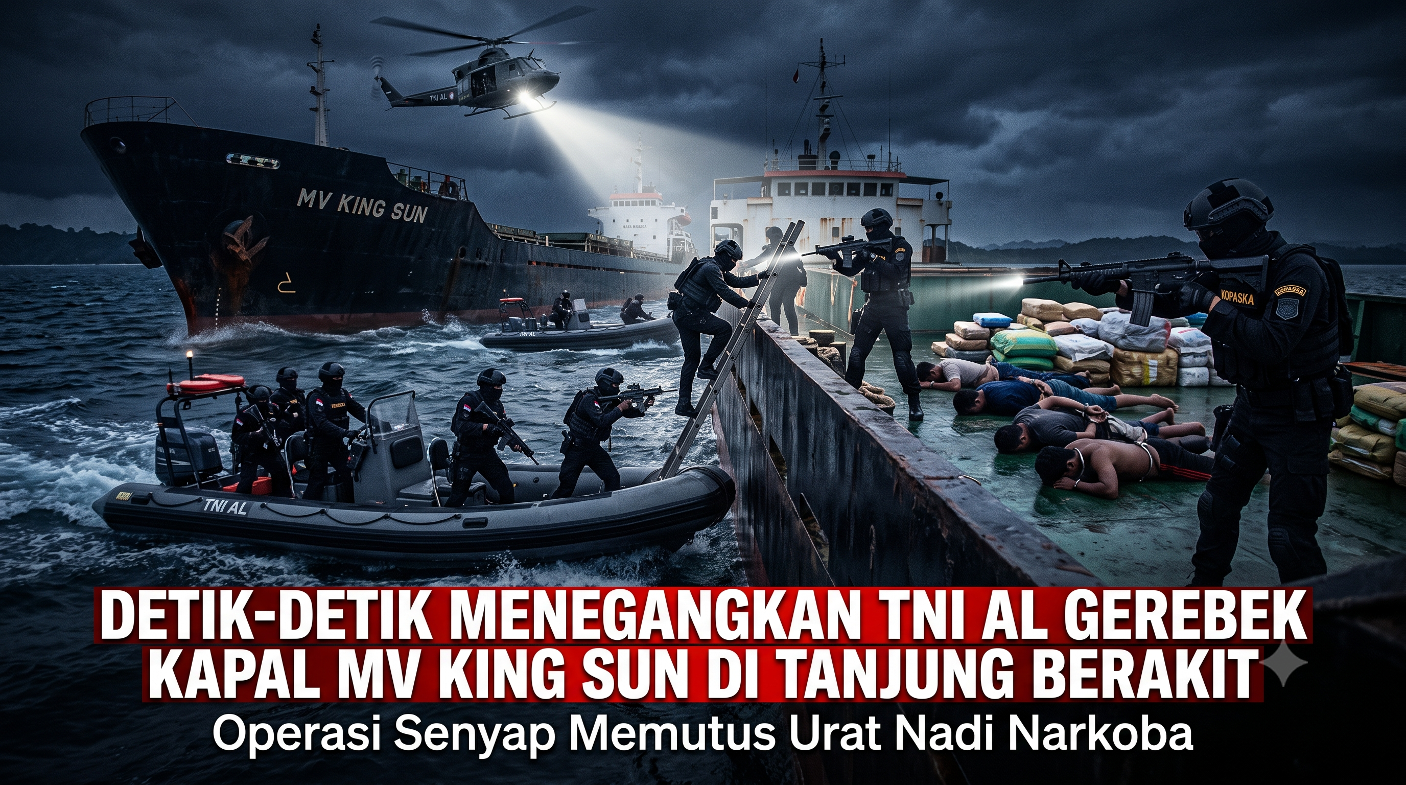 TNI AL Gerebek Kapal MV King Sun di Tanjung Berakit : Operasi Senyap Memutus Urat Nadi Narkoba
