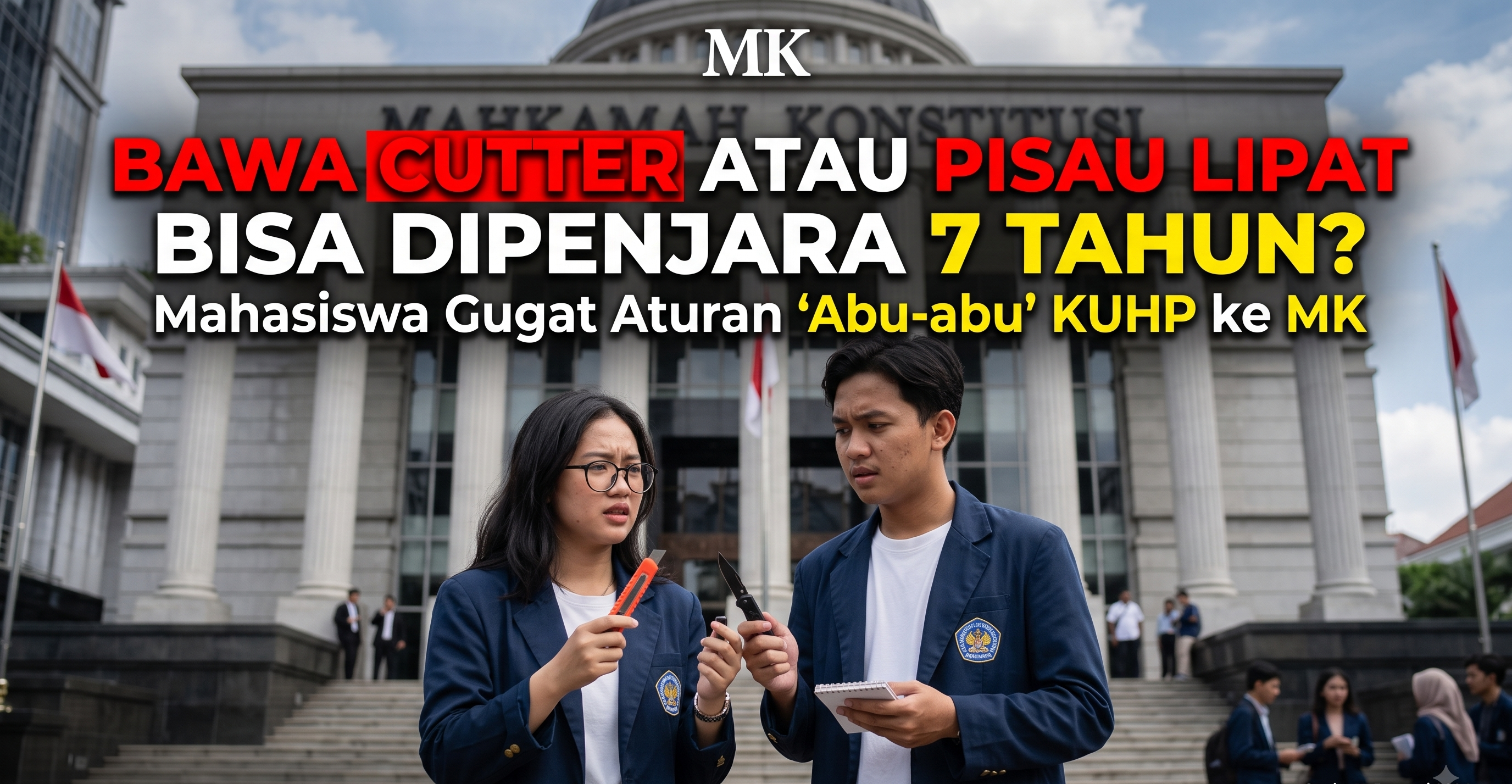 Bawa Cutter atau Pisau Lipat Bisa Dipenjara 7 Tahun? Mahasiswa Gugat Aturan "Abu-abu" KUHP ke MK