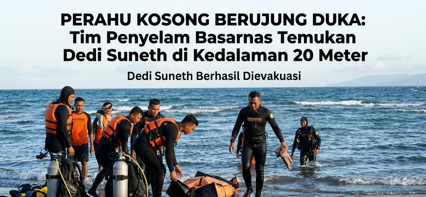 Perahu Kosong Berujung Duka: Tim Penyelam Basarnas Temukan Dedi Suneth di Kedalaman 20 Meter