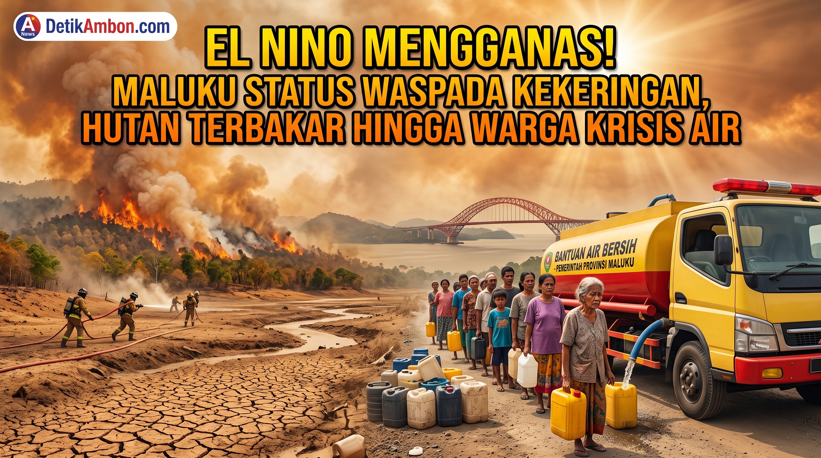 El Nino Mengganas! Maluku Status Waspada Kekeringan, Hutan Terbakar Hingga Warga Krisis Air