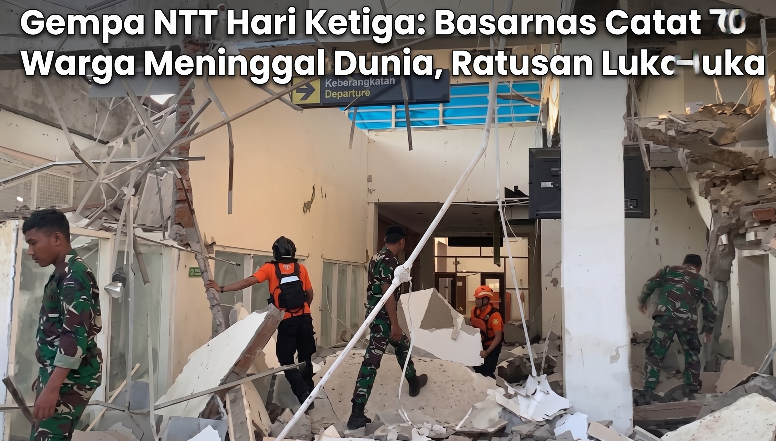 Gempa NTT Hari Ketiga: Basarnas Catat 70 Warga Meninggal Dunia, Ratusan Luka-luka