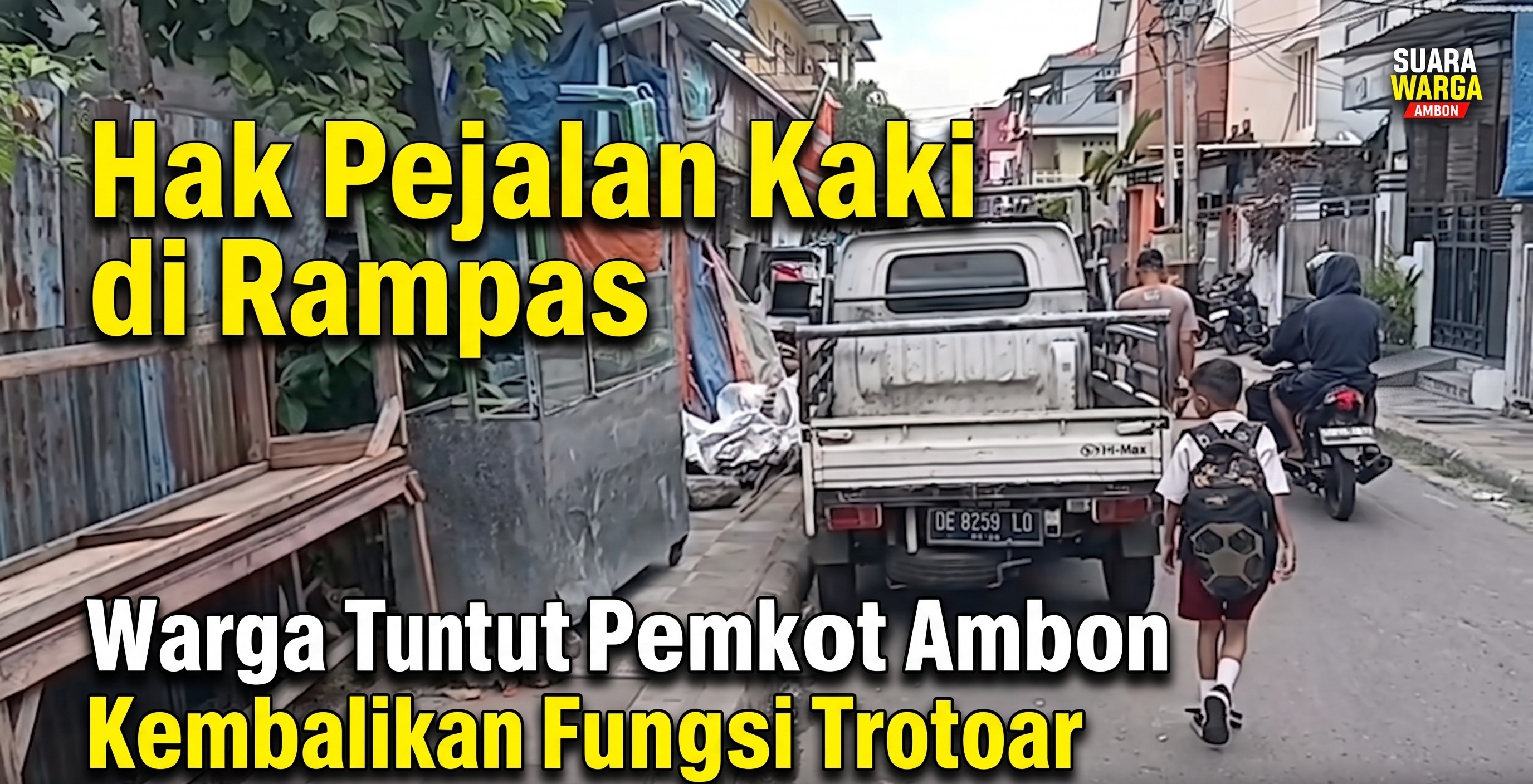 Hak Pejalan Kaki Dirampas: Warga Tuntut Pemkot Ambon Kembalikan Fungsi Trotoar