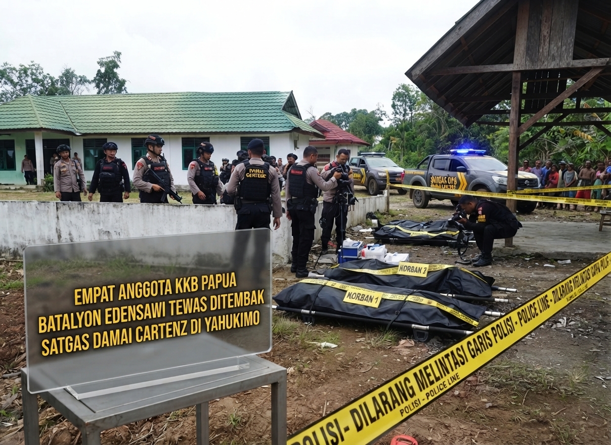Empat Anggota KKB Papua Batalyon Edensawi Tewas Ditembak Satgas Damai Cartenz di Yahukimo